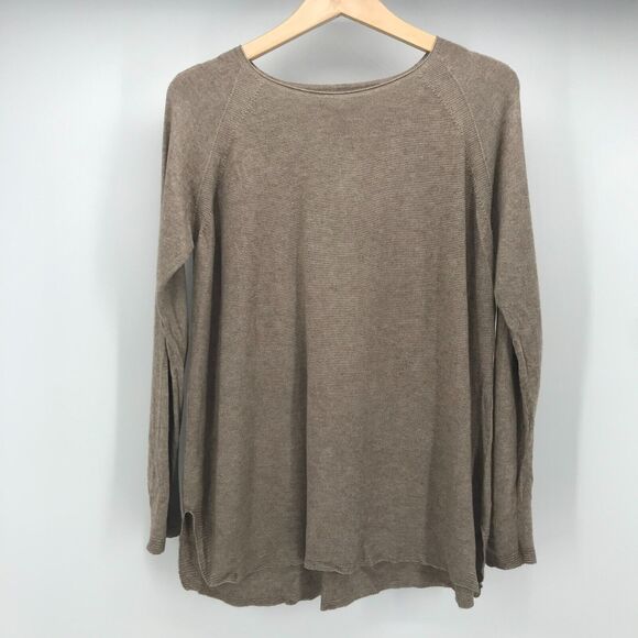 Maya Negri Sweater Womens Medium Tan Wool Blend Long Sleeve Made In Italy - Picture 1 of 9